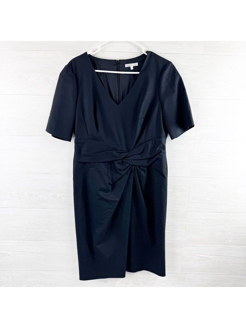 Paule Ka Twist Waist V-Neck Midi Dress